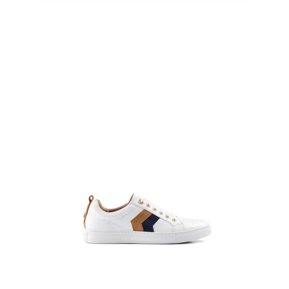 NEW FAIRFAX & FAVOR women alexandra trainer shoes in tan/navy